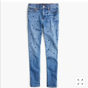 J. Crew 9” high rise toothpick jean